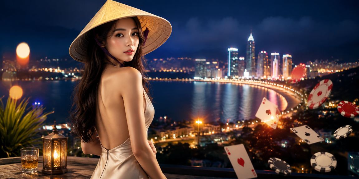 Người chơi card game với nón lá tại Đà Nẵng